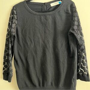 Anthropologie Sparrow black sweater polka dots and buttons